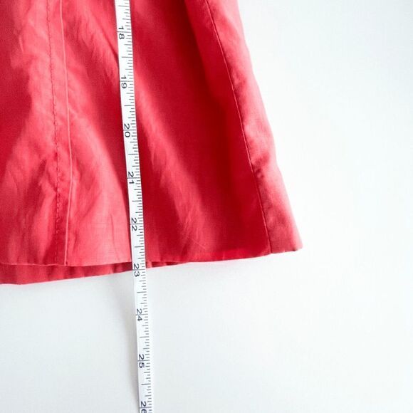 Zara Basic Women's Lined Belted Trench Jacket Coat Double Breasted Red Large - Picture 8 of 8